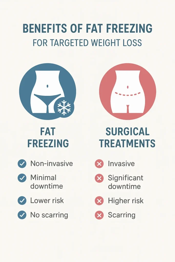 graphic showing the benefits of fat freezing Eaton
