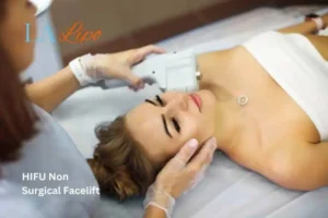 Woman having Hi-Fu to reduce wrinkles Eaton.