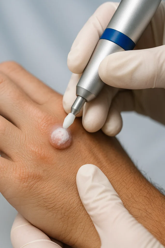 example of wart removal Eaton using cryopen
