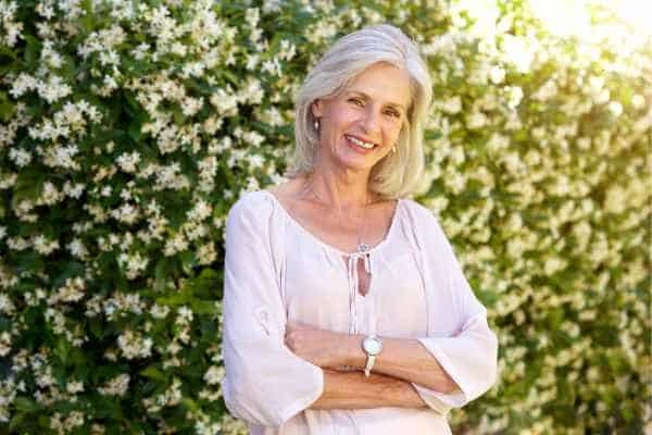 Older woman happy with urinary incontinence treatment Eaton